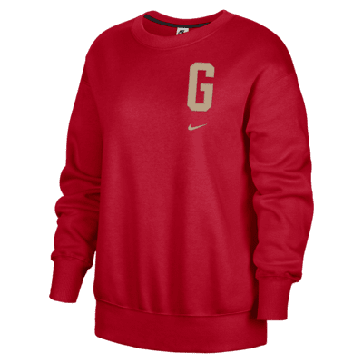 Georgia Club Fleece Women's Nike College Oversized Fit Crew